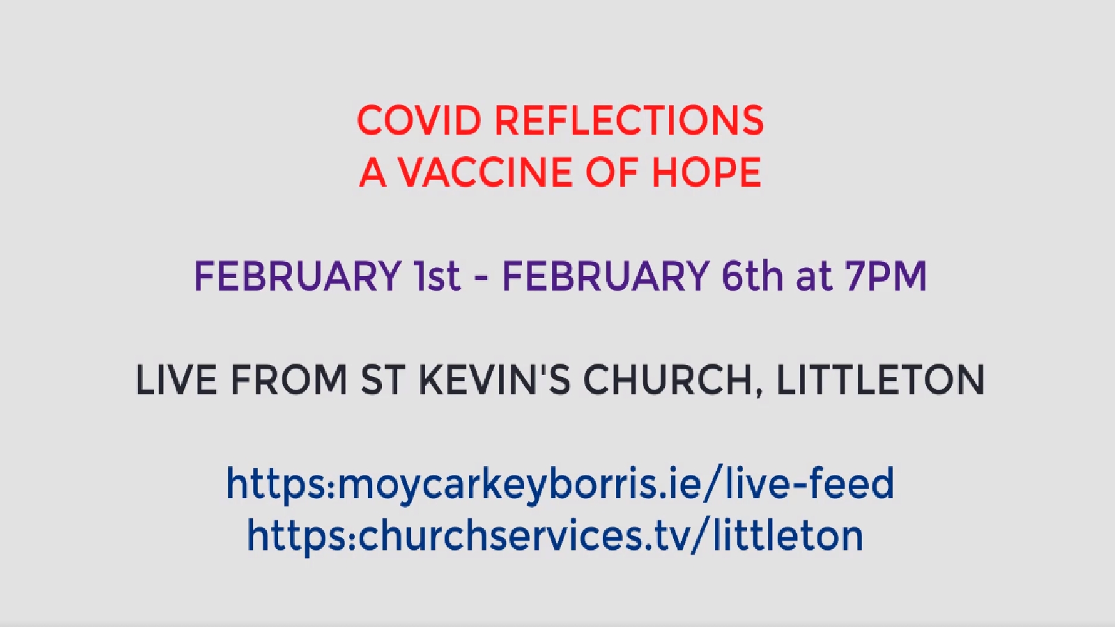 Week Reflections - A Vaccine Of Hope - ChurchServices.tv Live Mass And ...